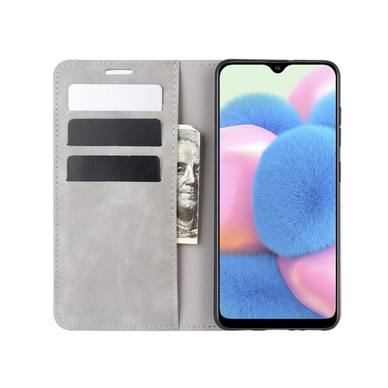 Læder Cover Samsung Galaxy A41 Sort Blødt Lædereffekt