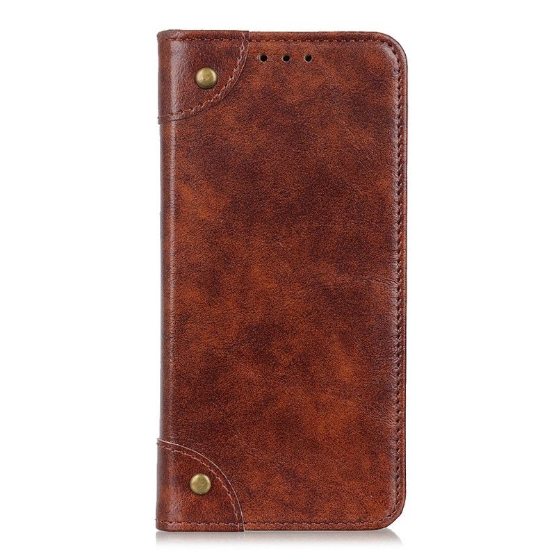 Læder Cover Samsung Galaxy A41 Sort Version Af Vintage Nitte