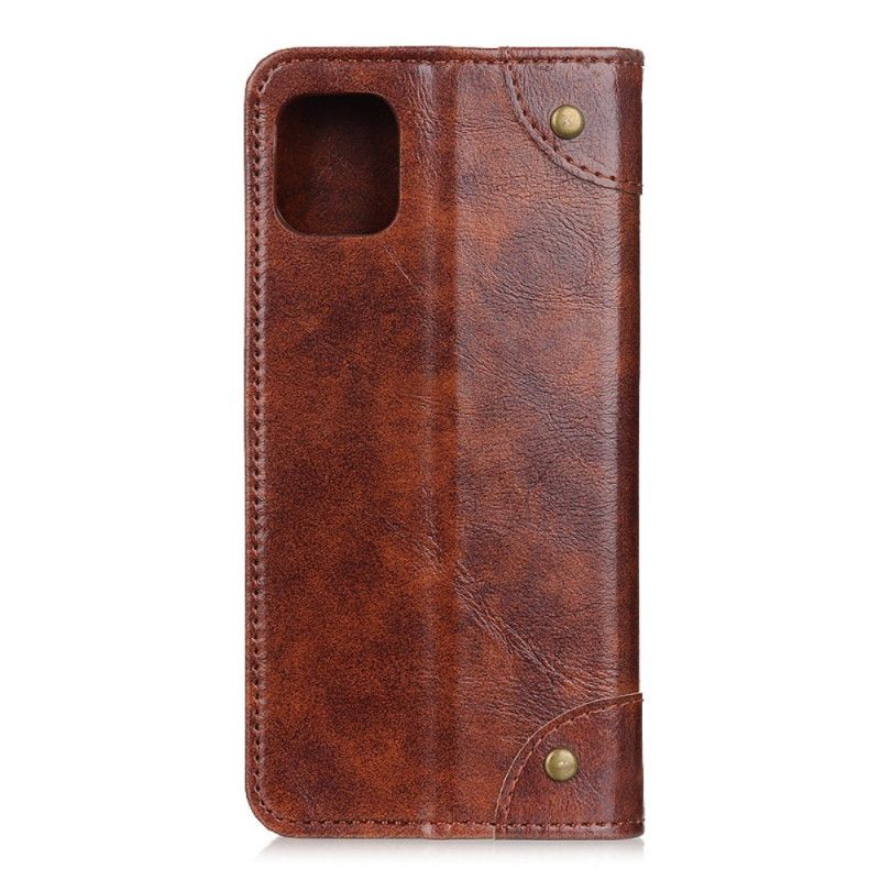 Læder Cover Samsung Galaxy A41 Sort Version Af Vintage Nitte