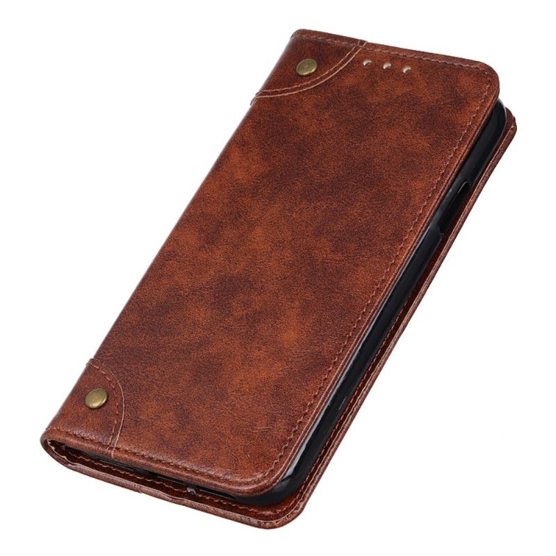 Læder Cover Samsung Galaxy A41 Sort Version Af Vintage Nitte