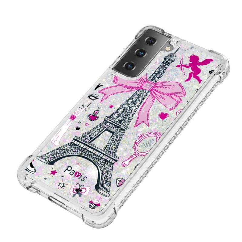 Cover for Samsung Galaxy S21 5G Eiffeltårnet Glitter