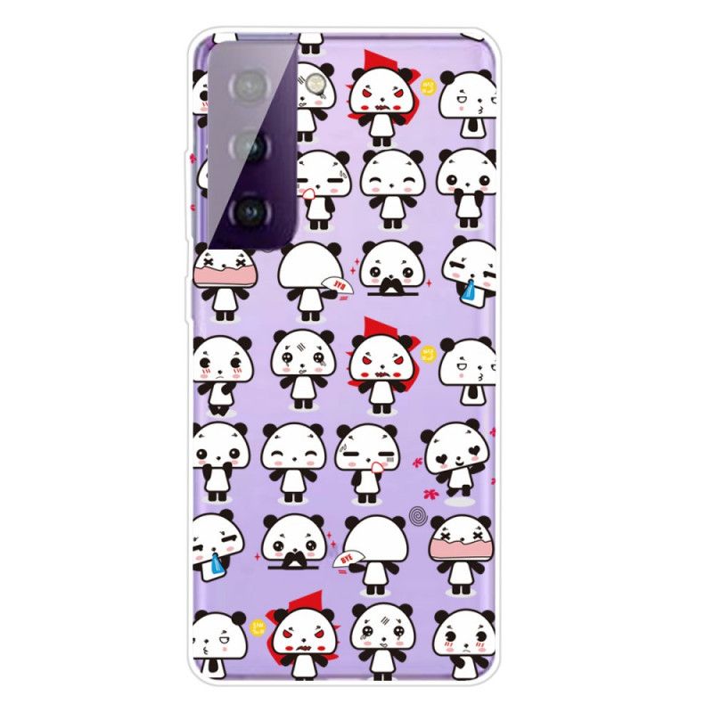 Cover for Samsung Galaxy S21 5G Gennemsigtige Sjove Pandaer