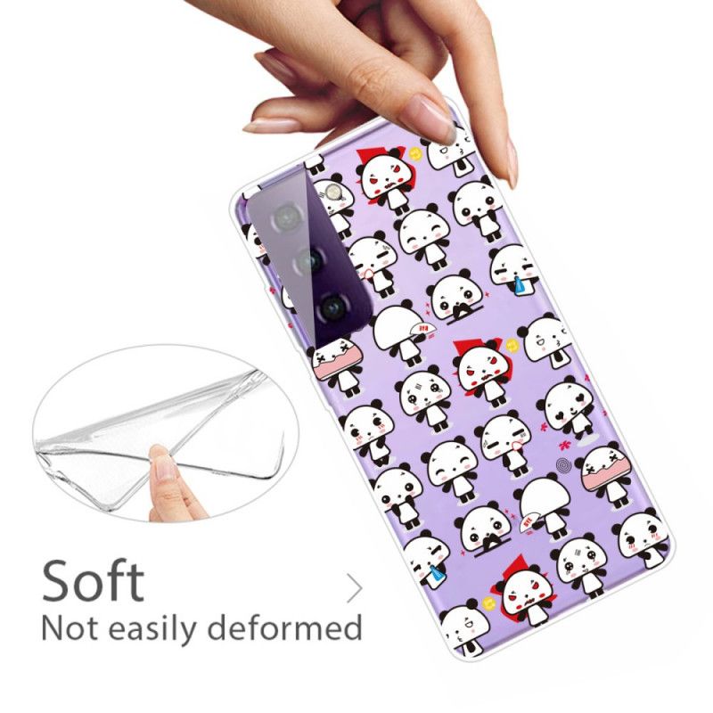 Cover for Samsung Galaxy S21 5G Gennemsigtige Sjove Pandaer