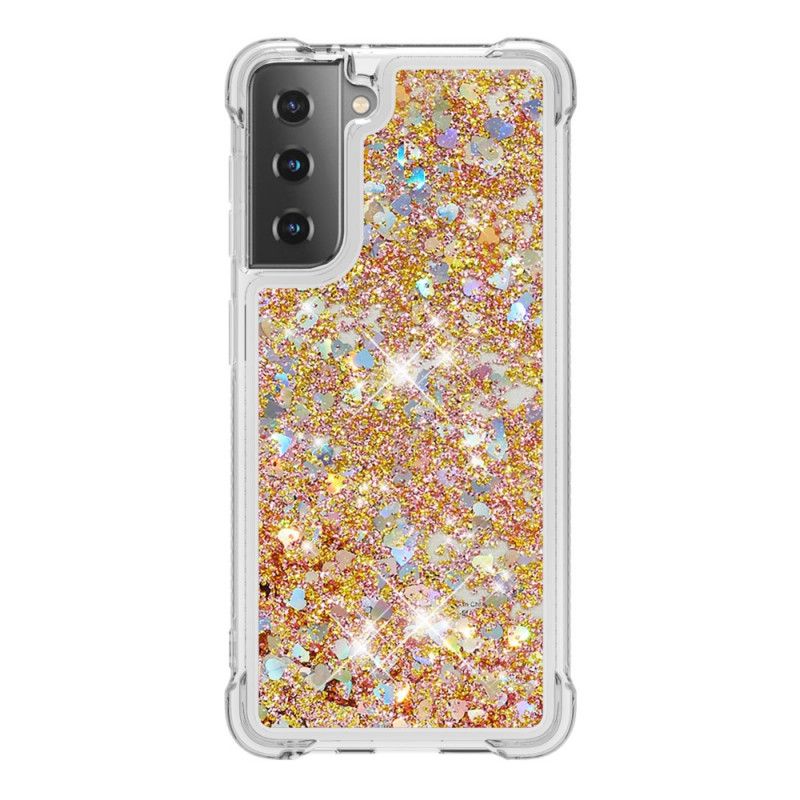 Cover for Samsung Galaxy S21 5G Hvid Lystglitter