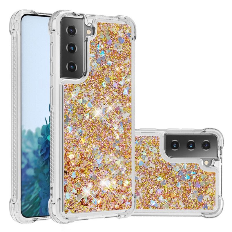 Cover for Samsung Galaxy S21 5G Hvid Lystglitter