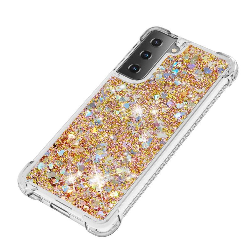 Cover for Samsung Galaxy S21 5G Hvid Lystglitter