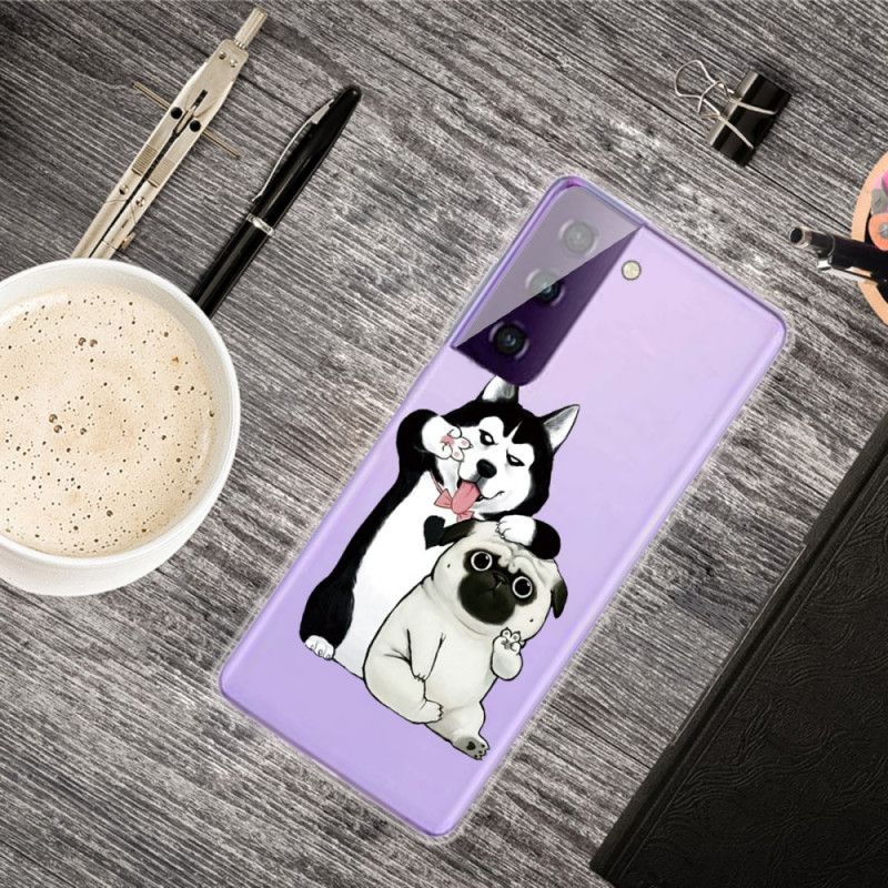 Cover for Samsung Galaxy S21 5G Sjove Hunde