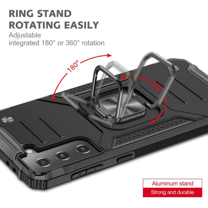 Cover for Samsung Galaxy S21 5G Sort Aftagelig Resistent Ring