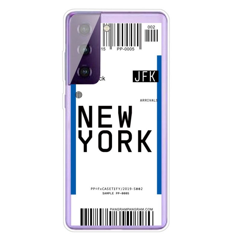 Cover for Samsung Galaxy S21 5G Sort Boardingkort Til New York