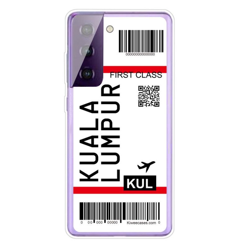 Cover Samsung Galaxy S21 5G Boardingkort Til Kuala Lumpur Original