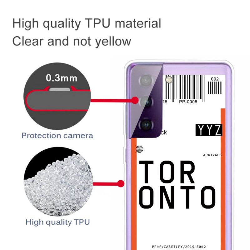 Cover Samsung Galaxy S21 5G Boardingkort Til Toronto