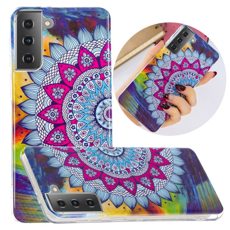 Cover Samsung Galaxy S21 5G Fluorescerende Mandala