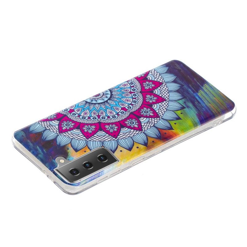 Cover Samsung Galaxy S21 5G Fluorescerende Mandala