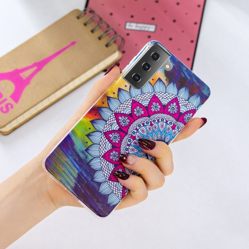 Cover Samsung Galaxy S21 5G Fluorescerende Mandala