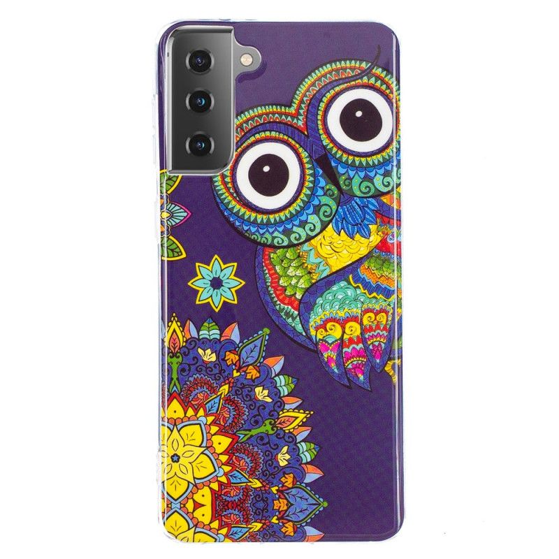 Cover Samsung Galaxy S21 5G Fluorescerende Mandalaugle Beskyttelse