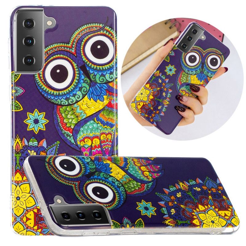 Cover Samsung Galaxy S21 5G Fluorescerende Mandalaugle Beskyttelse