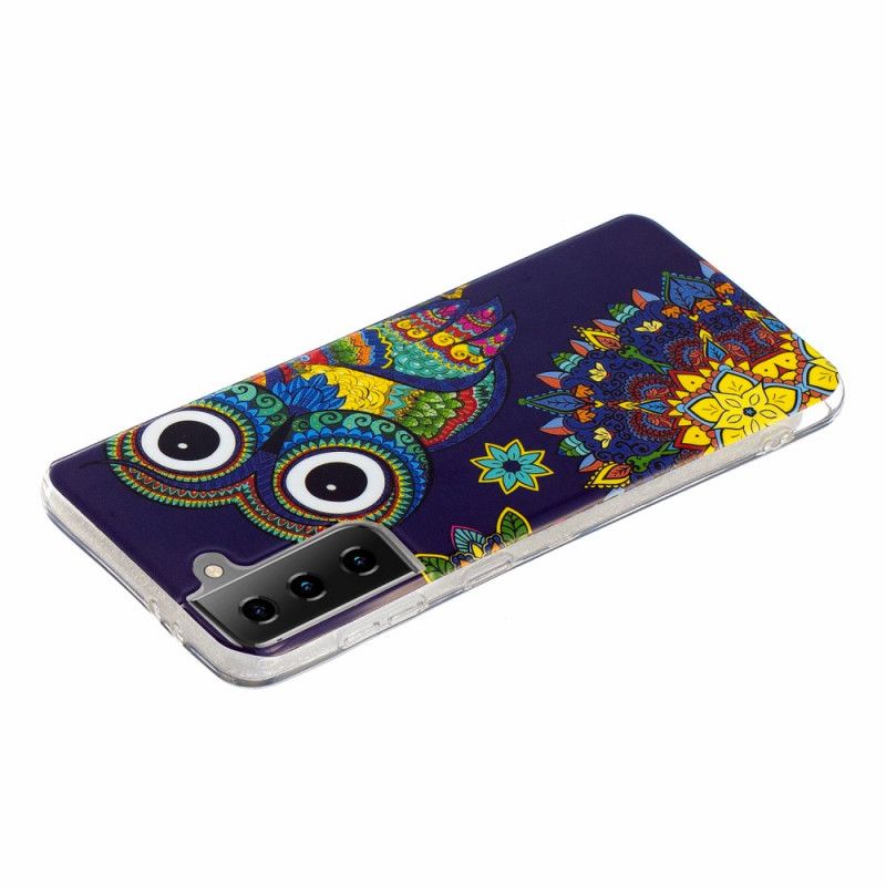 Cover Samsung Galaxy S21 5G Fluorescerende Mandalaugle Beskyttelse