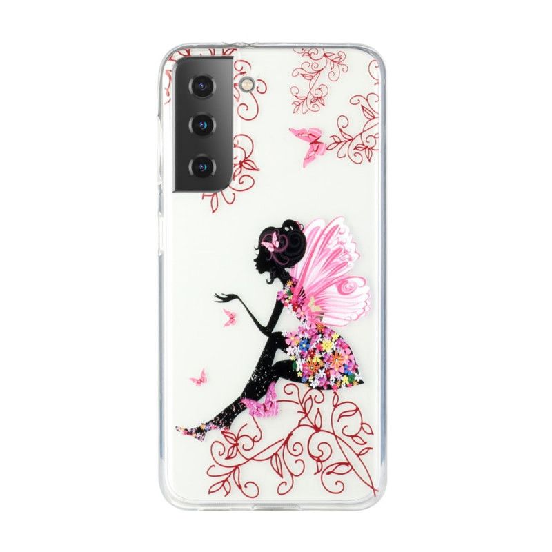 Cover Samsung Galaxy S21 5G Gennemsigtig Blomsterfe