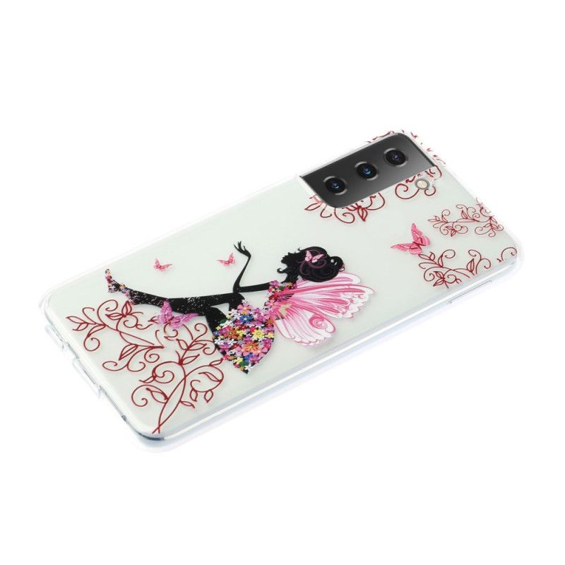 Cover Samsung Galaxy S21 5G Gennemsigtig Blomsterfe