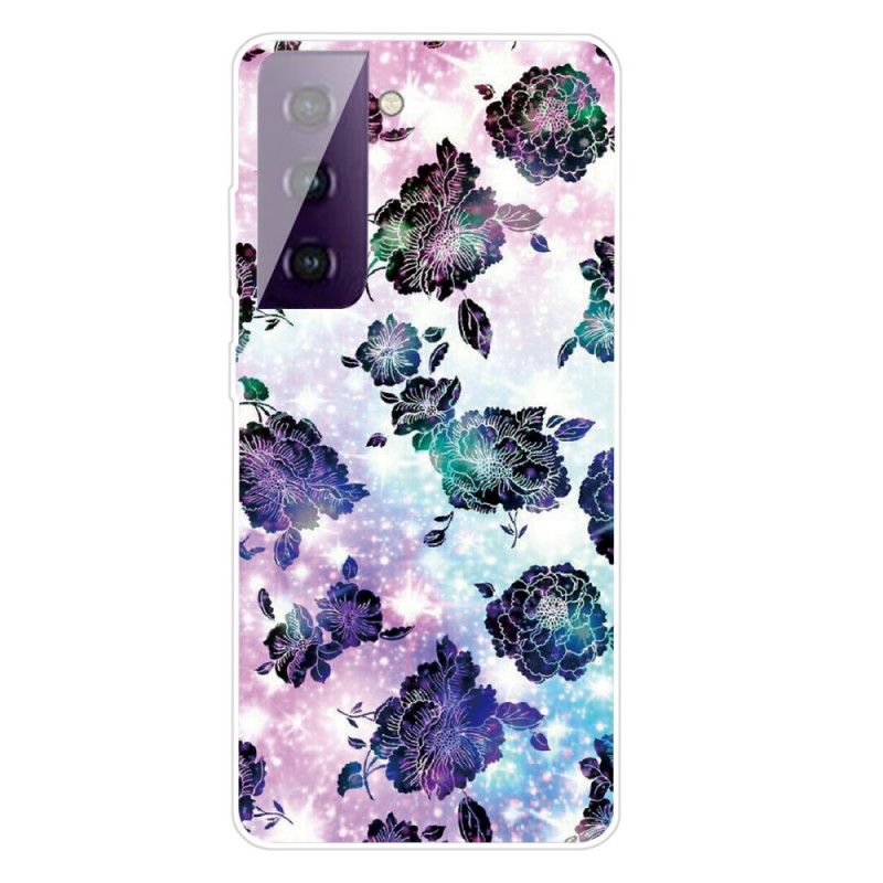 Cover Samsung Galaxy S21 5G Mobilcover Farverige Vintage Blomster