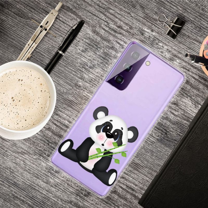 Cover Samsung Galaxy S21 5G Mobilcover Gennemsigtig Trist Panda