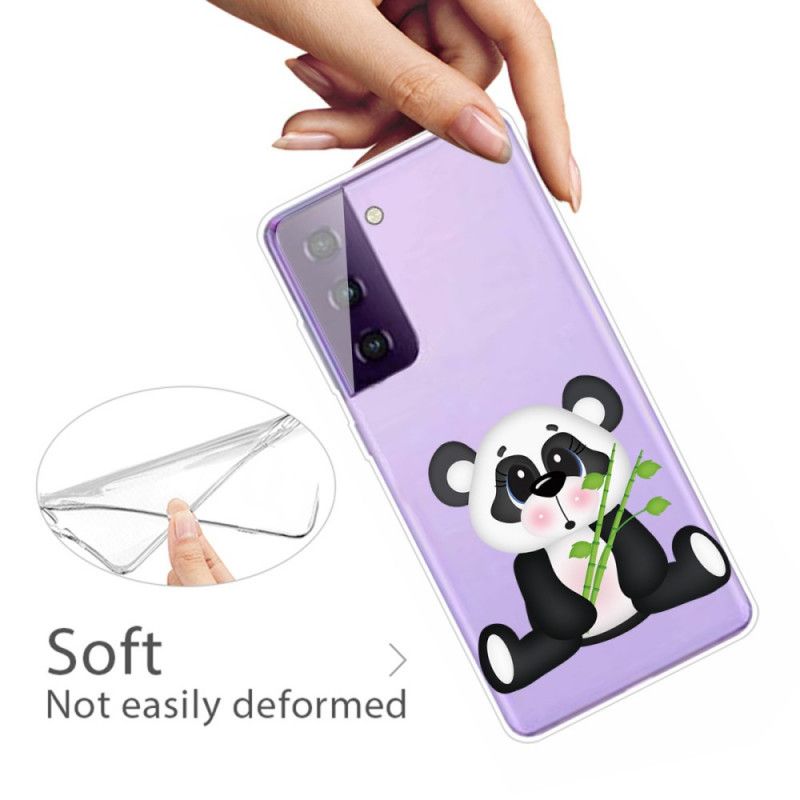 Cover Samsung Galaxy S21 5G Mobilcover Gennemsigtig Trist Panda