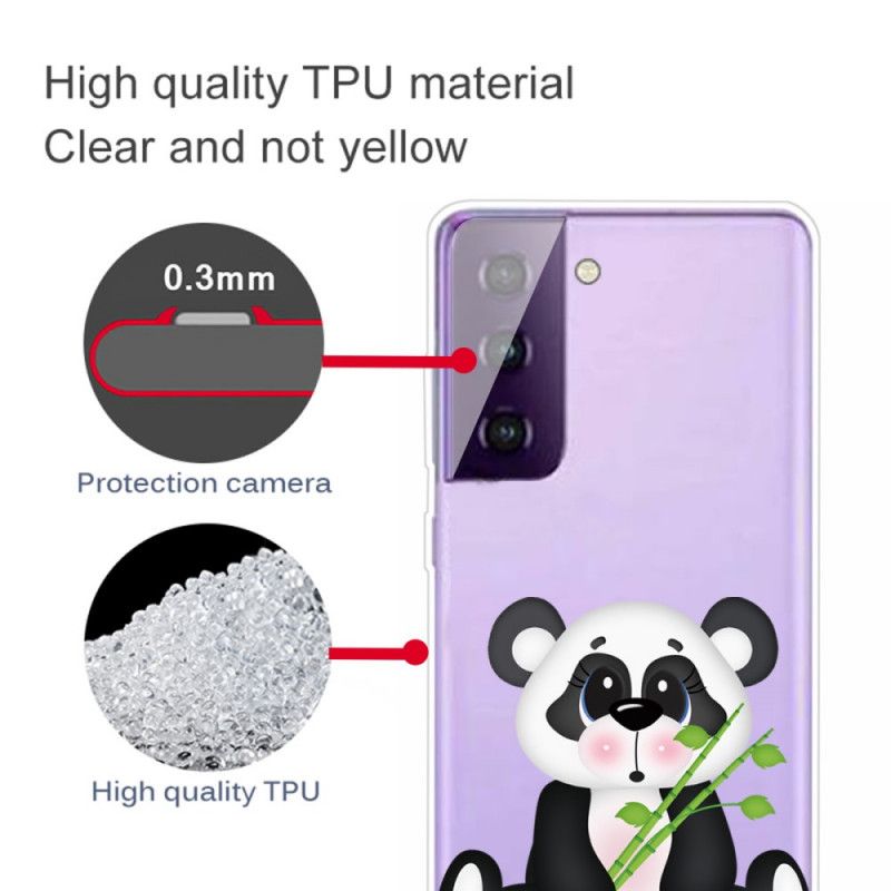 Cover Samsung Galaxy S21 5G Mobilcover Gennemsigtig Trist Panda