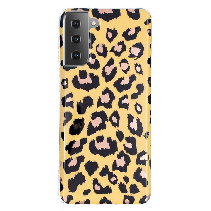 Cover Samsung Galaxy S21 5G Mobilcover Marmor I Leopardstil