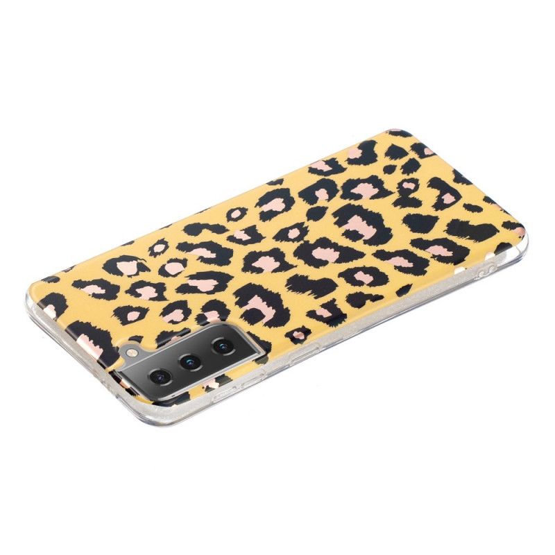 Cover Samsung Galaxy S21 5G Mobilcover Marmor I Leopardstil