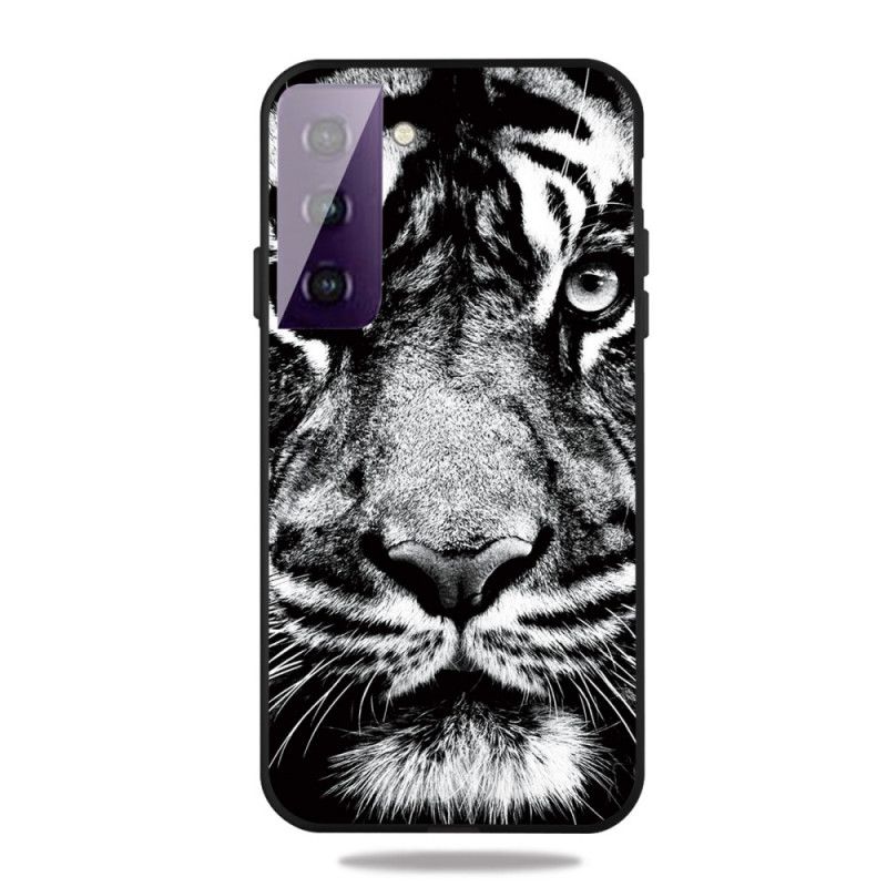 Cover Samsung Galaxy S21 5G Mobilcover Sort Og Hvid Tiger