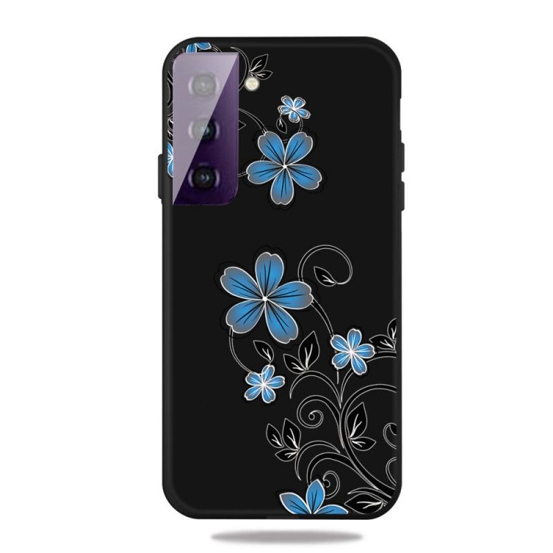 Cover Samsung Galaxy S21 5G Mørkeblå Blå Blomster