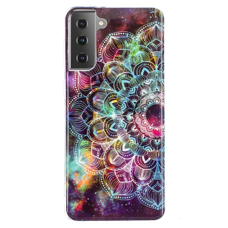 Cover Samsung Galaxy S21 5G Sort Fluorescerende Blomsterserie