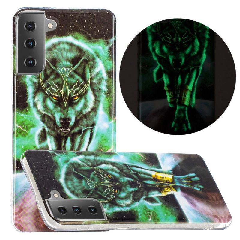 Cover Samsung Galaxy S21 5G Sort Fluorescerende Ulveserie