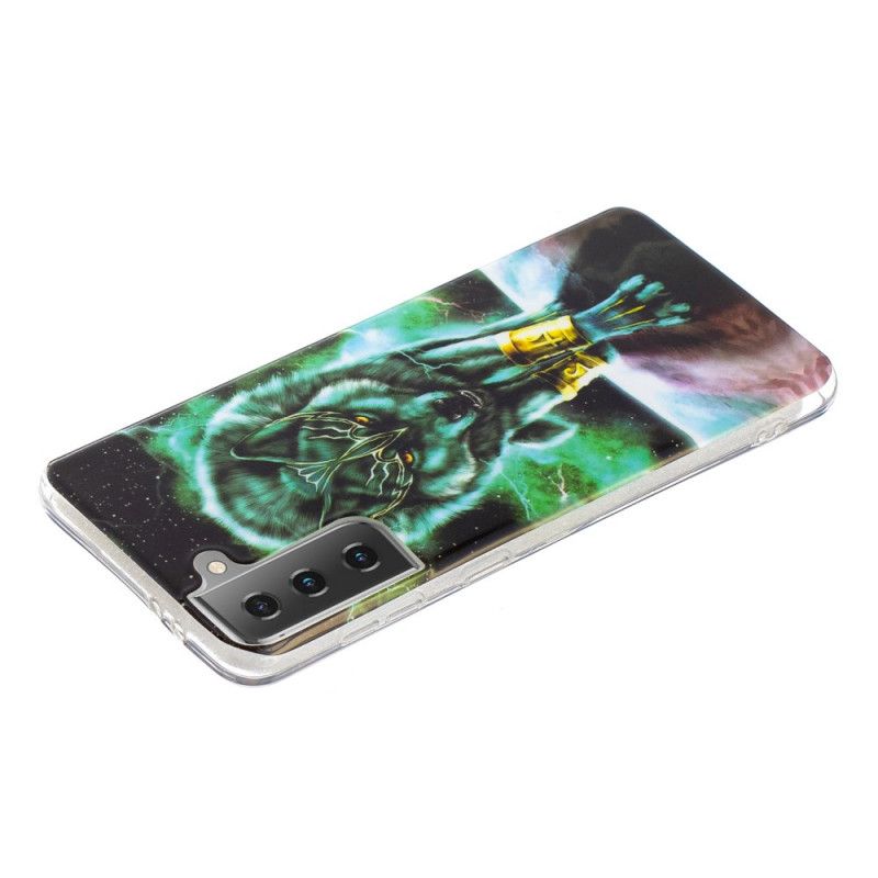 Cover Samsung Galaxy S21 5G Sort Fluorescerende Ulveserie