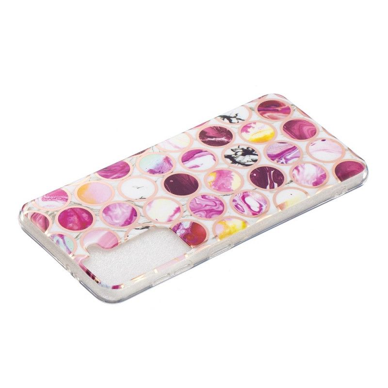 Cover Samsung Galaxy S21 5G Sort Geometrisk Marmor