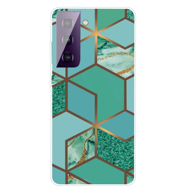 Cover Samsung Galaxy S21 5G Sort Geometrisk Marmor Beskyttelse