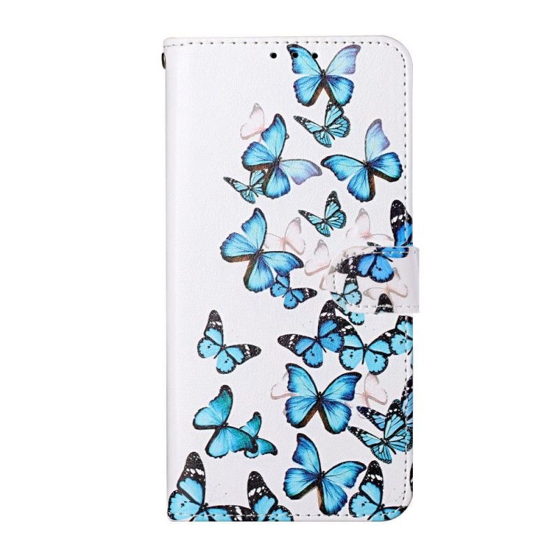 Flip Cover Læder for Samsung Galaxy S21 5G Flyvning Af Tanga Sommerfugle