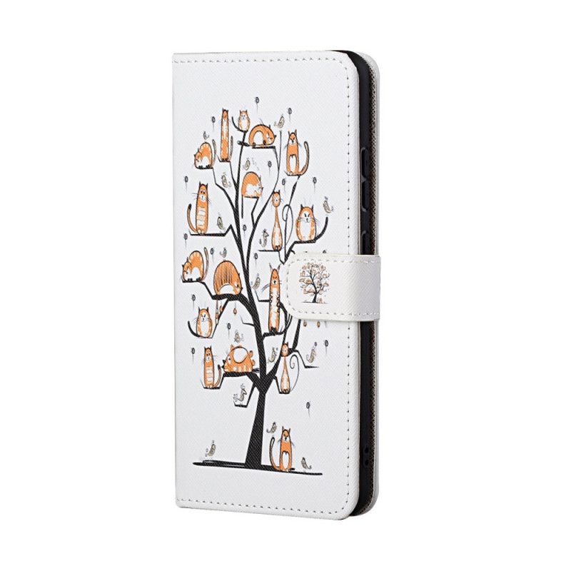 Flip Cover Læder for Samsung Galaxy S21 5G Funky Stringkatte