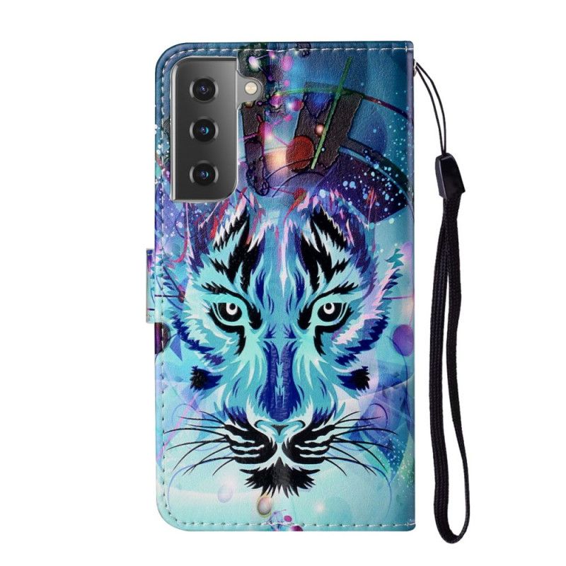 Flip Cover Læder for Samsung Galaxy S21 5G Kongetiger