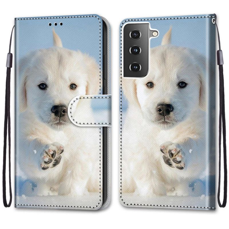 Flip Cover Læder for Samsung Galaxy S21 5G Sød Hund