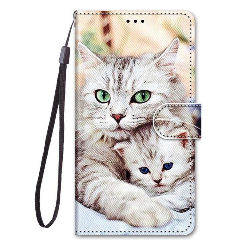 Flip Cover Læder Samsung Galaxy S21 5G Familie Af Katte