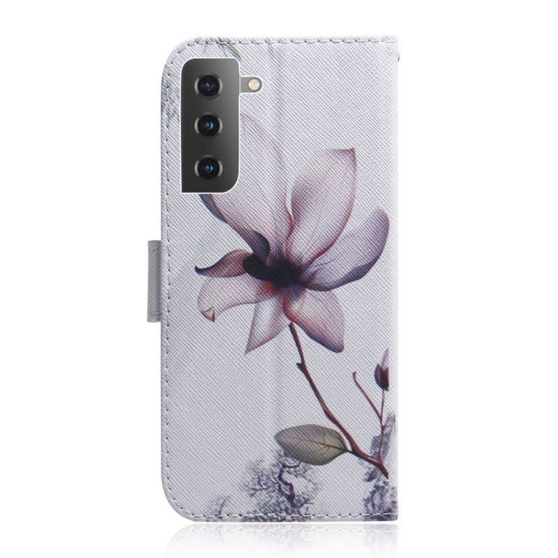 Flip Cover Læder Samsung Galaxy S21 5G Gammel Rosenblomst