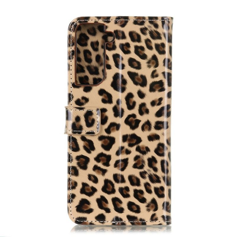 Flip Cover Læder Samsung Galaxy S21 5G Leopard Beskyttelse