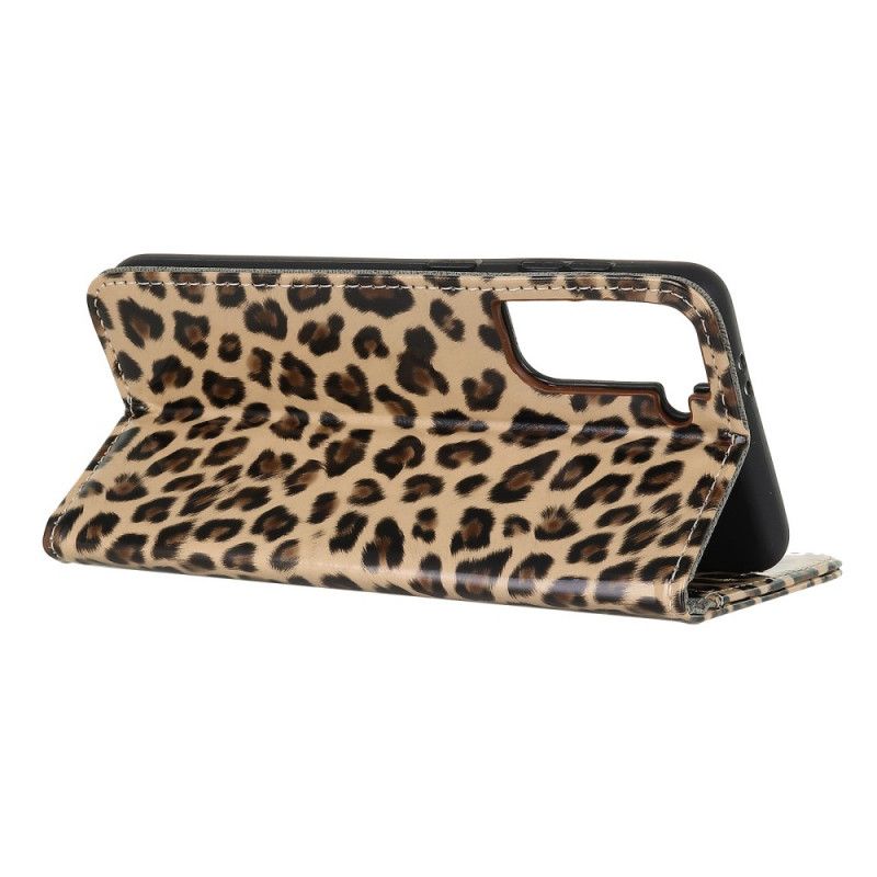 Flip Cover Læder Samsung Galaxy S21 5G Leopard Beskyttelse