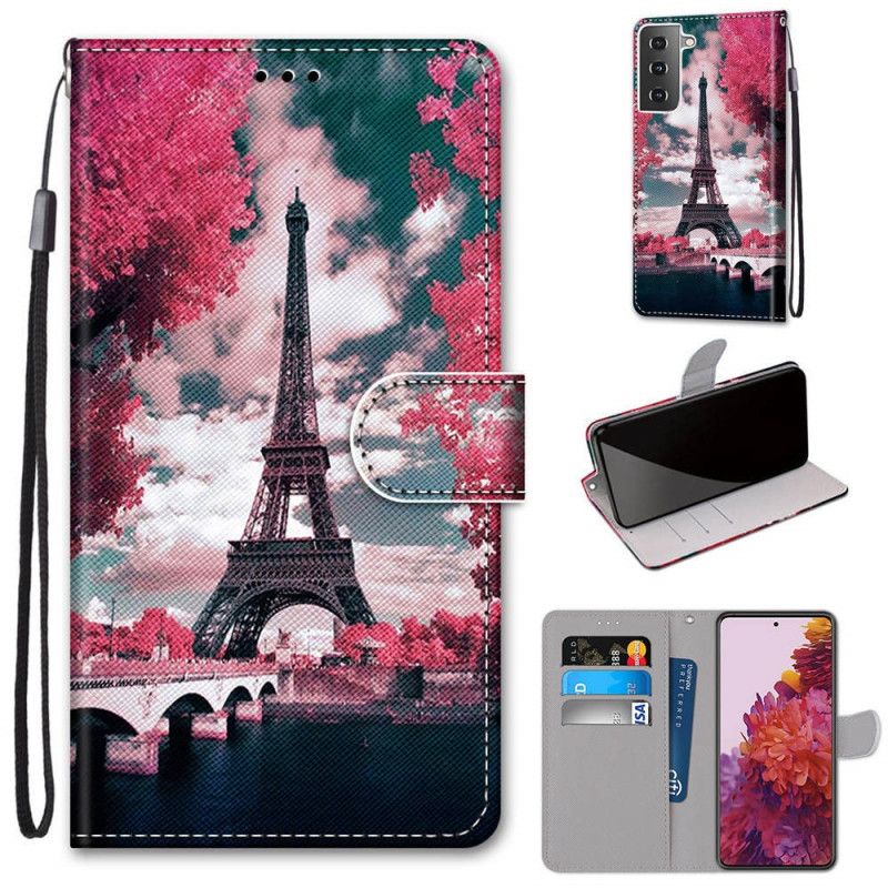 Flip Cover Læder Samsung Galaxy S21 5G Paris I Blomst