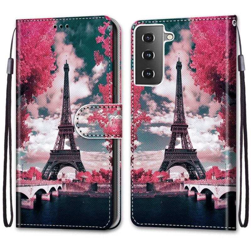 Flip Cover Læder Samsung Galaxy S21 5G Paris I Blomst