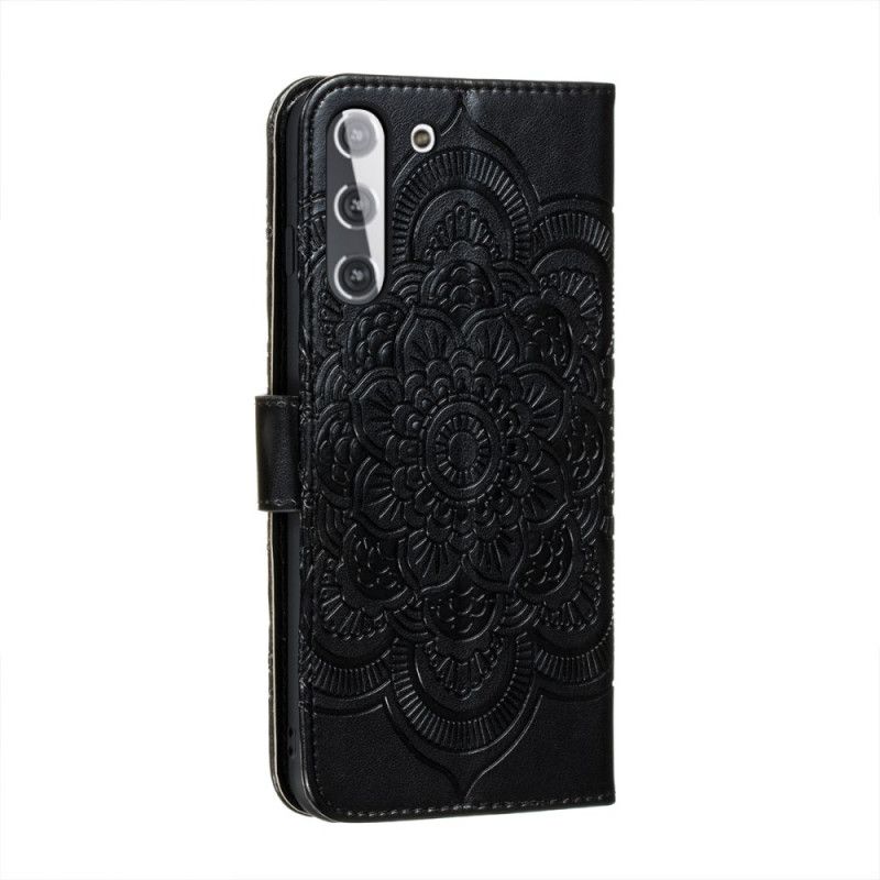 Flip Cover Læder Samsung Galaxy S21 5G Sort Hele Mandala