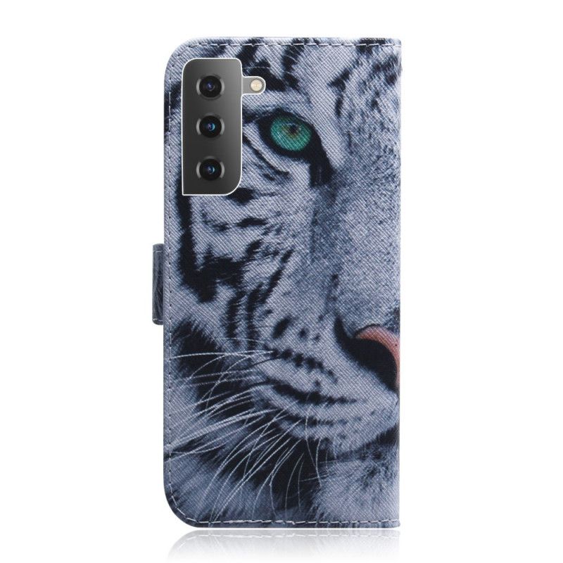 Flip Cover Læder Samsung Galaxy S21 5G Tiger Ansigt