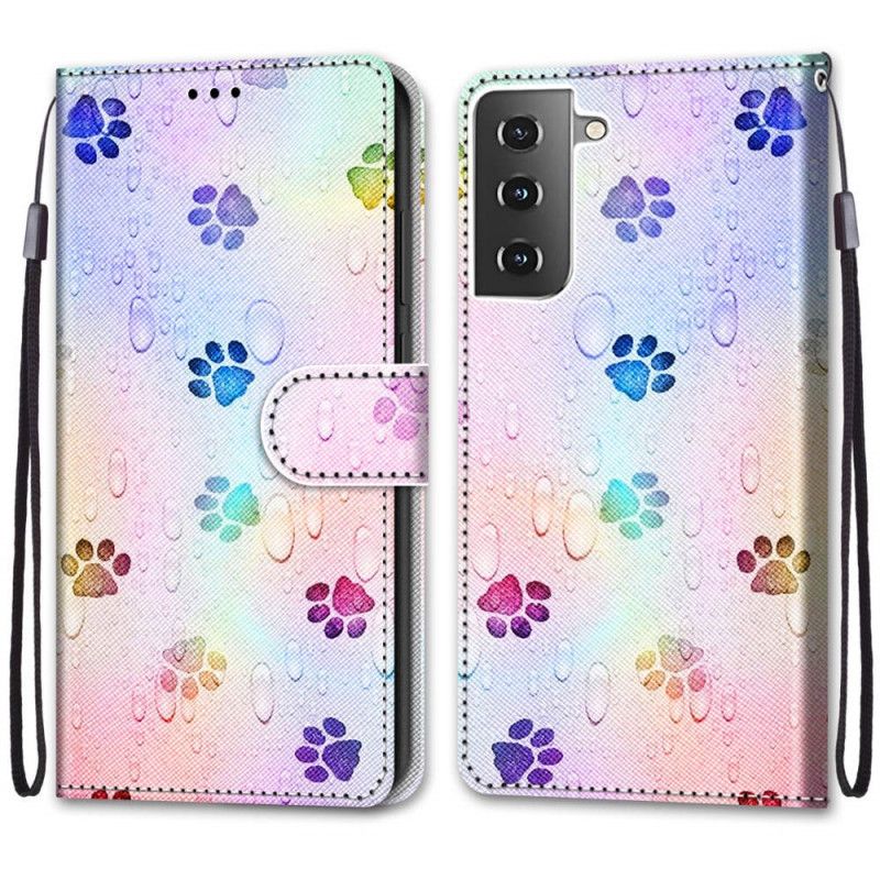 Flip Cover Samsung Galaxy S21 5G Fodspor I Regnen