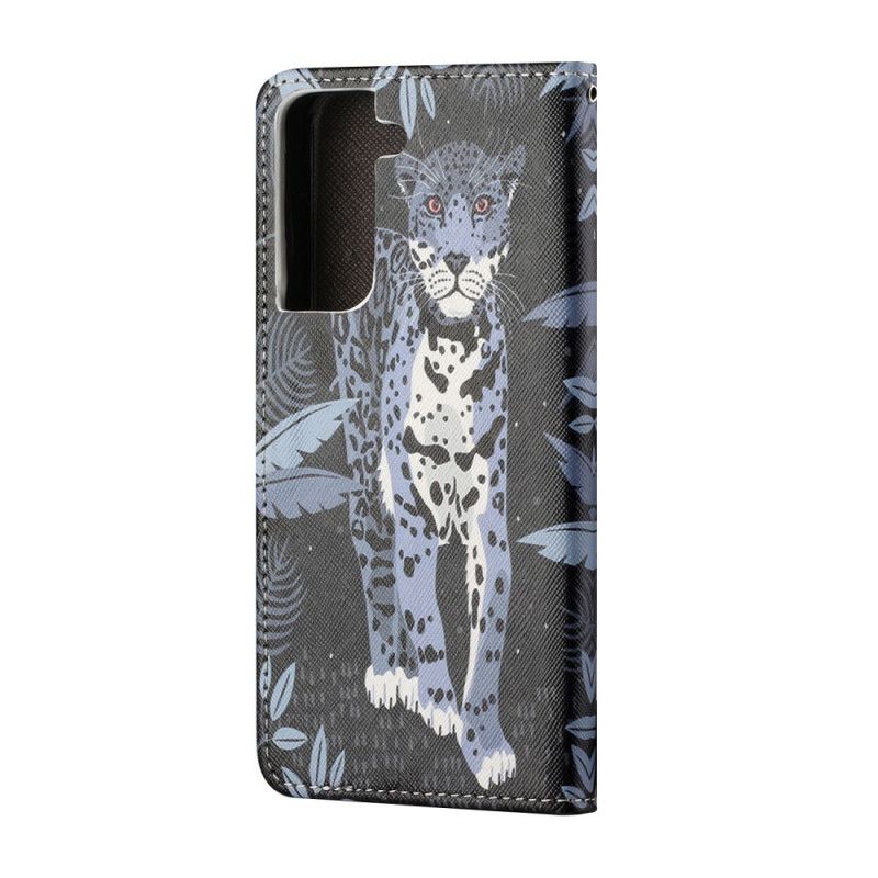 Flip Cover Samsung Galaxy S21 5G Leopard Med Rem